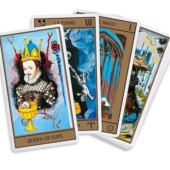 RARE DECK GOLD Salvador Dali Tarot Spiritual Angelic Messages Oracle Cards 🔮 - Picture 2 of 13